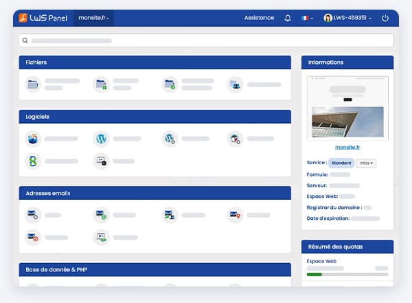 Gestion de l'hébergement mutualisé