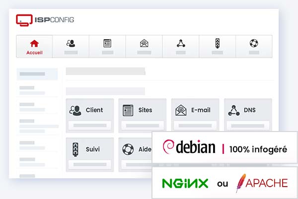 Panneau de contrôle web ISPConfig avec Debian