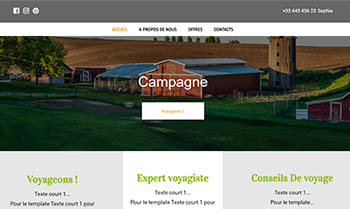 Template site Chambre d'hôtes à la campagne